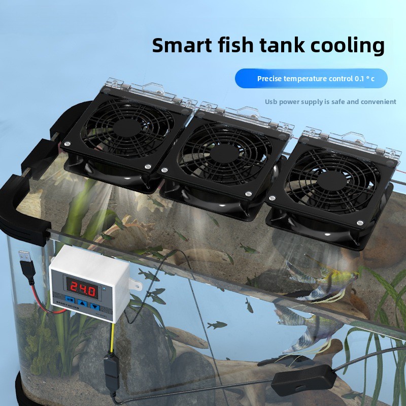 Marine Aquarium Chiller - Ventilador USB Inteligente Silencioso para Acuario,