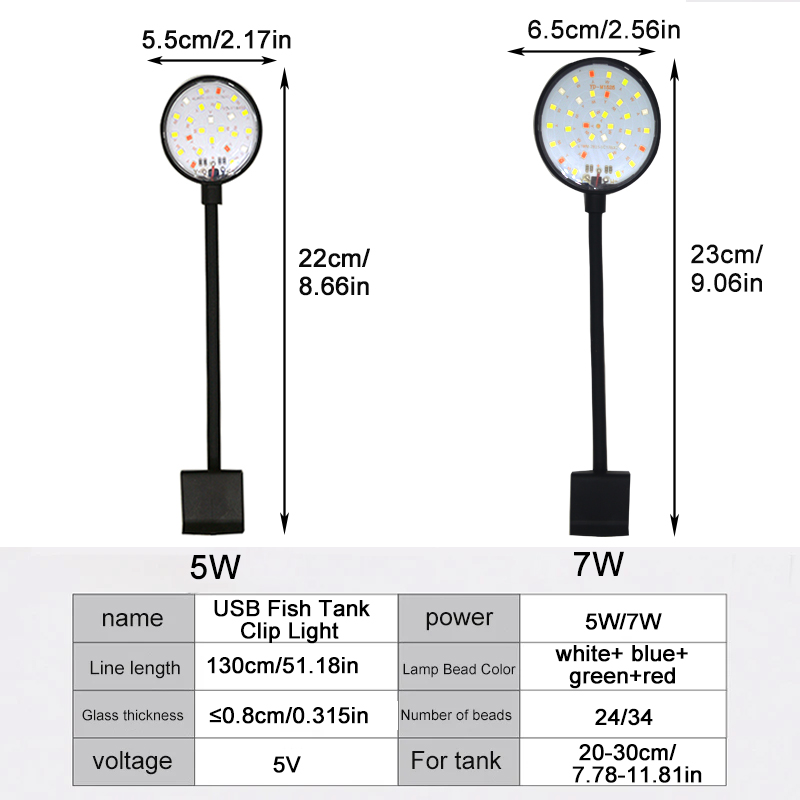 Lámpara LED USB para acuario,  - Marine Aquarium Lamp reseña y precio