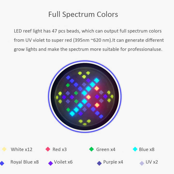 Luz LED para acuario marino, a - Aquarium Marine Color reseña y precio