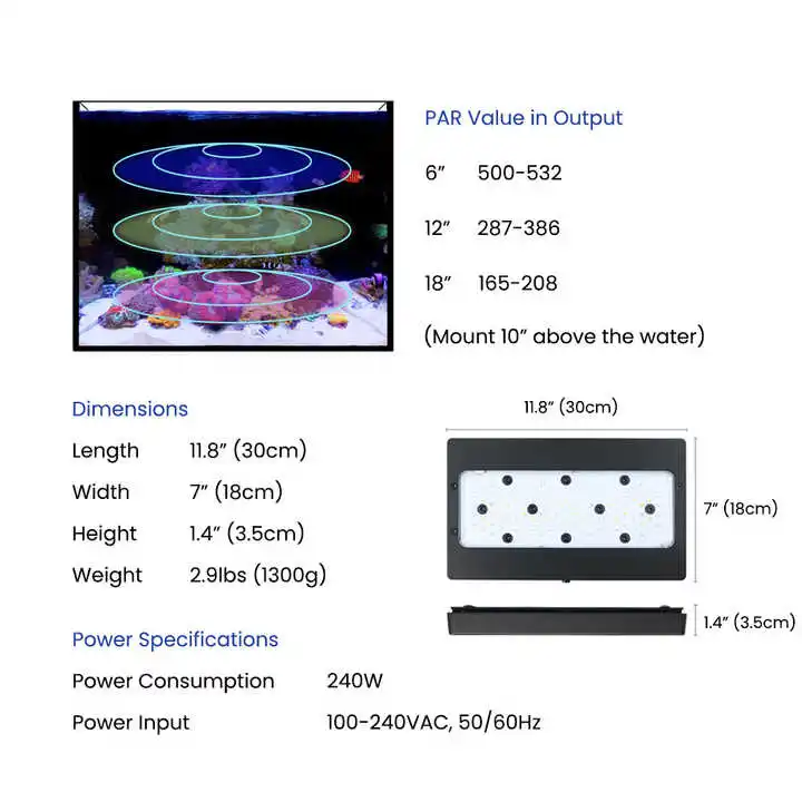 Lámpara LED para Acuario Marin - Aquarium Blue Marine Reef reseña y precio